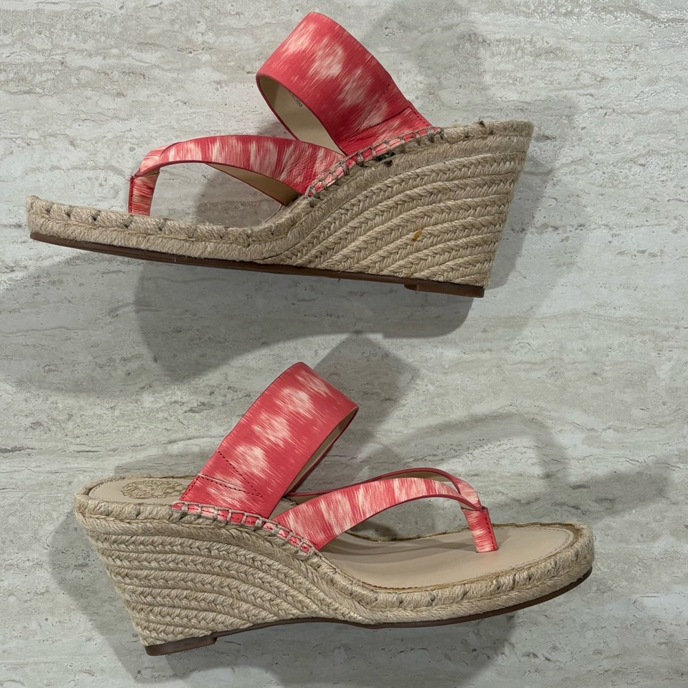 NWOT Vince Camuto Coral Espadrille Wedge Sandals Size 8.5 Spring Summer - Picture 2 of 5
